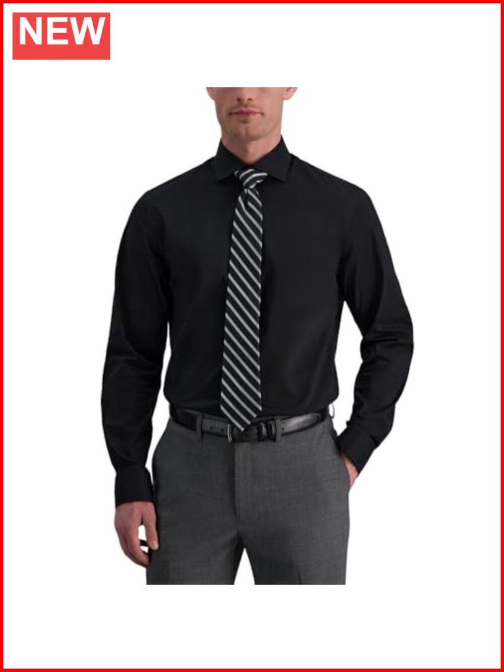Men's Wrinkle Free Slim Fit Dress Shirt Spread Collar